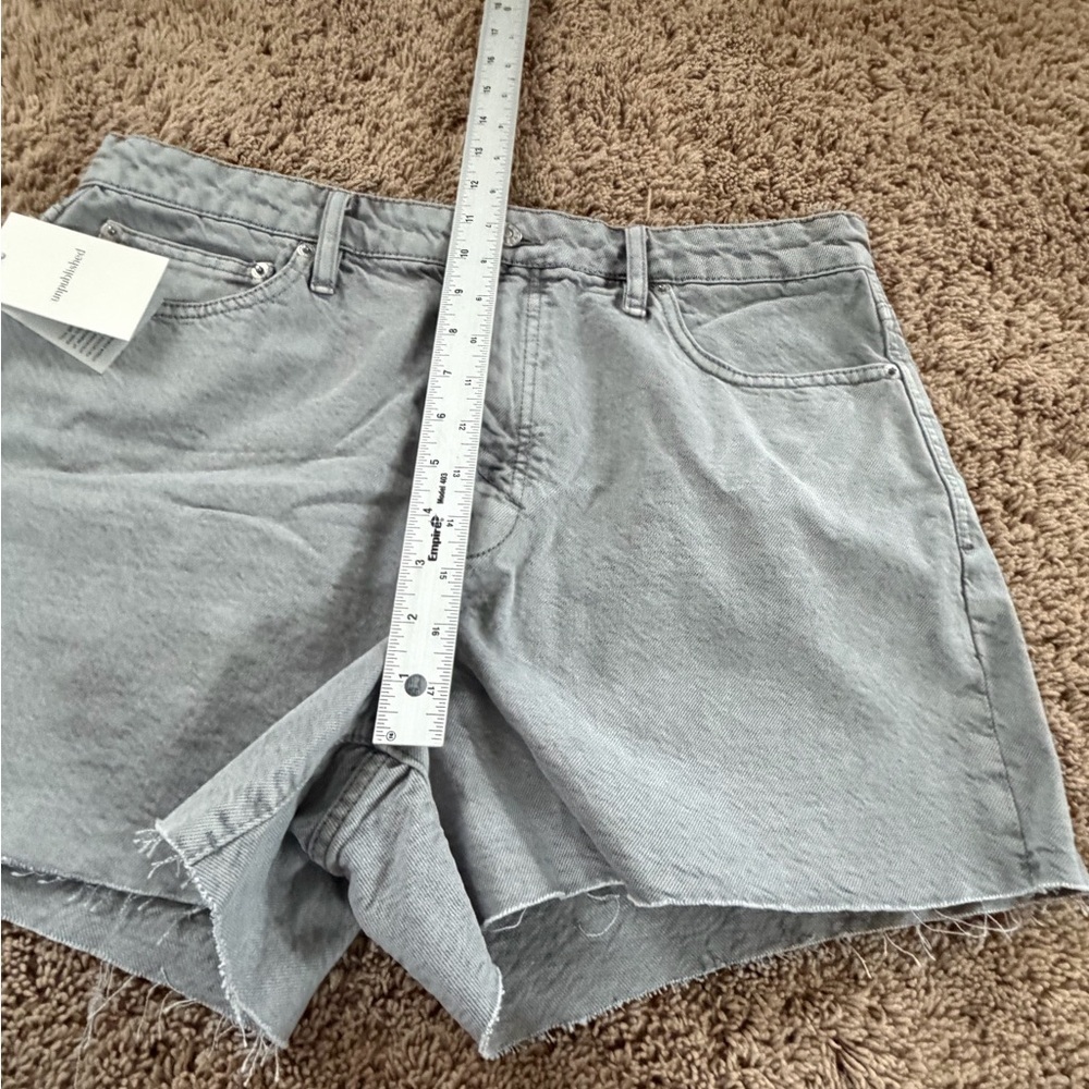 NWT new 31 Anthropologie unpublished emma Gray Denim Jean shorts mom fit - Picture 17 of 17